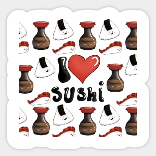 Sushi Love Pattern | Kawaii Style Sticker